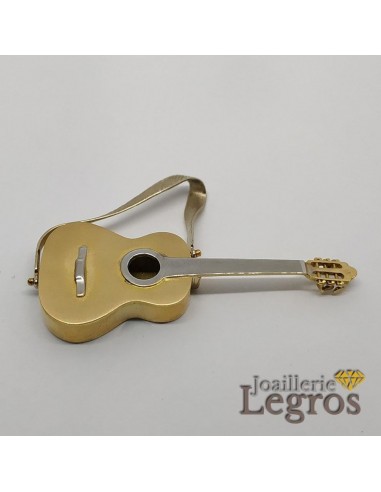 Pendentif Guitare Acoustique Manouche Or Jaune Or Blanc Les êtres humains sont 