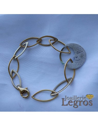 Bracelet Or Lune face diamantée Golden Moon la colonne vertébrale