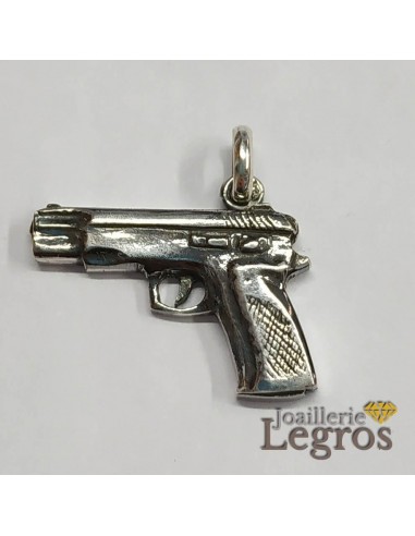 Pendentif Revolver CZ en argent Véritable concentré