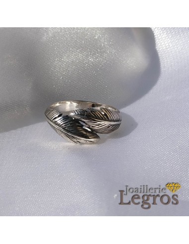 Bague plume argent version deux plumes livraison gratuite