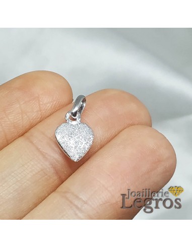 Pendentif coeur deux faces en or blanc 18 carats Les magasins à Paris et en Île-de-France