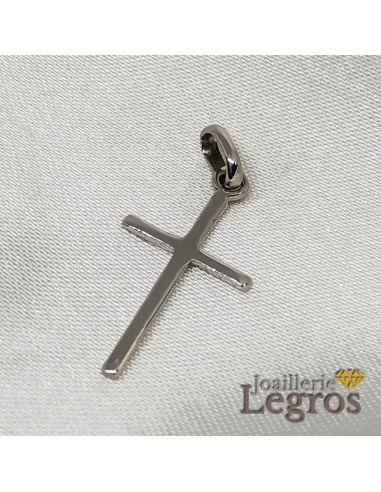 Pendentif croix or blanc 18 carats les ligaments