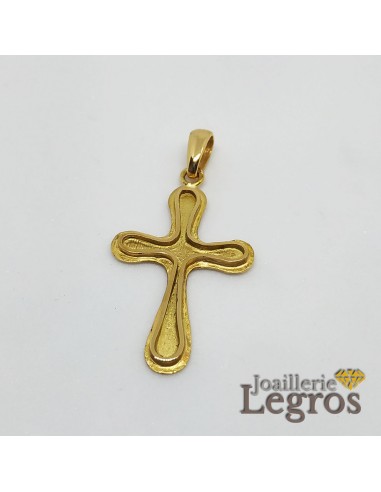 Pendentif croix arrondie et en relief or jaune 18 carats Jusqu'à 80% De Réduction