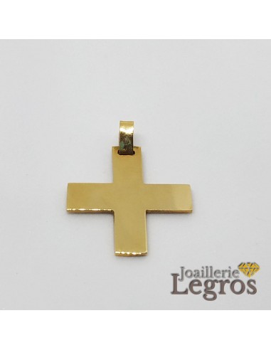 Pendentif croix grecque or jaune 18 carats vente chaude votre 