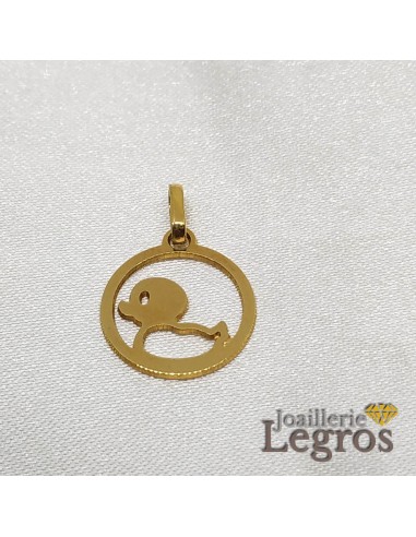 Pendentif Enfant Canard or jaune 18 carats Livraison rapide