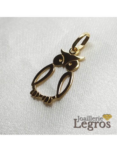 Pendentif hibou en or jaune 18 carats chouette Les magasins à Paris et en Île-de-France