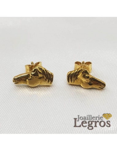 Boucles d'oreilles Tête De Cheval Or jaune 18 carats france