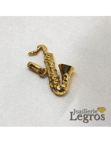 Pendentif Saxophone 3D en Or Jaune 18 carats Paris Déstockage Promo