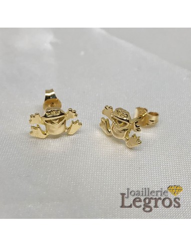 Boucles d'oreilles enfant Grenouilles Or jaune 18 carats Pour