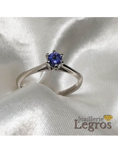 Bague de fiançailles solitaire tanzanite or 18 carats france