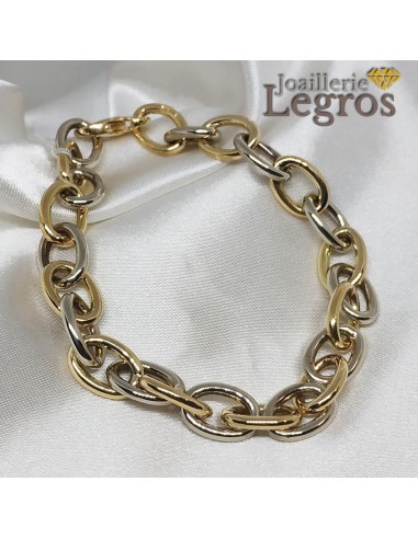 Bracelet Or jaune Or Blanc 18 carats maille forçat l'achat 