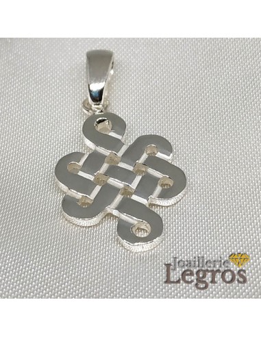 Pendentif Noeud sans fin tibétain shrivatsa en argent 925 de technologie