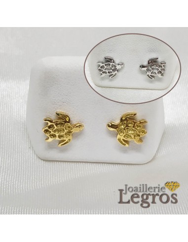 Boucles d'oreilles enfant Tortue Or jaune ou Or Blanc 18 carats du meilleur 