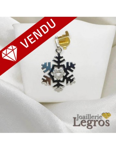 Pendentif flocon de neige or blanc 18 carats et diamants prix