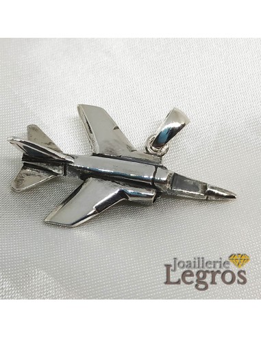 Pendentif Avion de chasse en argent 925 pour bénéficier 