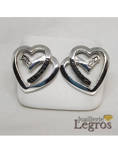 Boucles d'oreilles coeurs entrelacés en argent 925 de votre