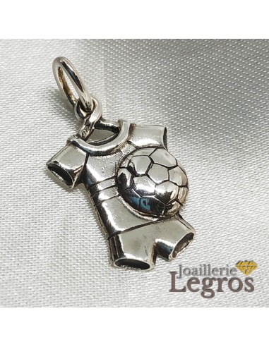 Pendentif football Maillot et ballon en Argent 925 paiement sécurisé