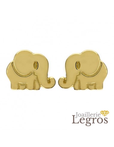 Boucles d'oreilles enfant Elephant Or jaune 18 carats prix