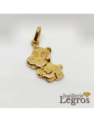 Pendentif hippopotame "hippo" enfant Or Jaune 18 carats vous aussi creer 