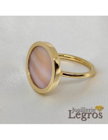 Bague disque de nacre en or 18 carats pour bénéficier 