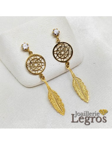 Boucles d'oreilles Attrape rêves Dreamcatchers en or jaune 18 carats commande en ligne