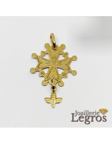 Pendentif croix Huguenote croix protestante or jaune 18 carats Par le système avancé 