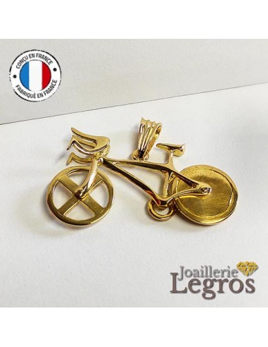 Pendentif vélo de course en or 18 carats plus qu'un jeu 