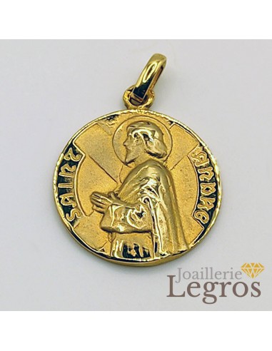 Médaille Saint André pendentif or jaune 18 carats prix