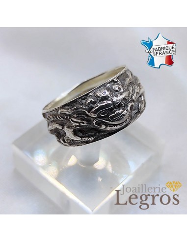 Bague Lion des neiges tibétain animal légendaire du Tibet en argent 925 de l' environnement