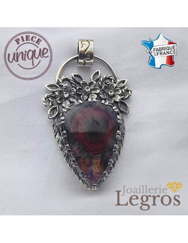 Pendentif Quartz Cacochynite esprit Baroque avec fleurs Argent 925 50% de réduction en Octobre 2024