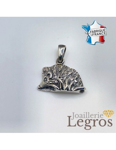 Pendentif Hérisson en argent 925 brillant des détails fins