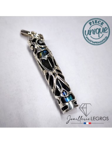 Pendentif Labradorite tiki floral inspiration tiki polynésien Argent 925 meilleur choix