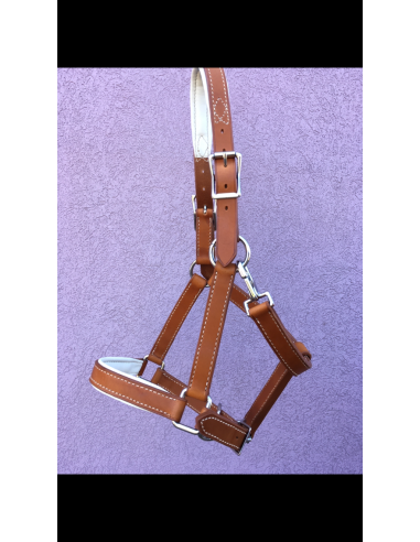 Tan leather halter votre