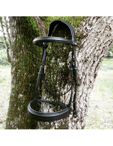 Extremely comfortable anatomical dressage bridle de pas cher