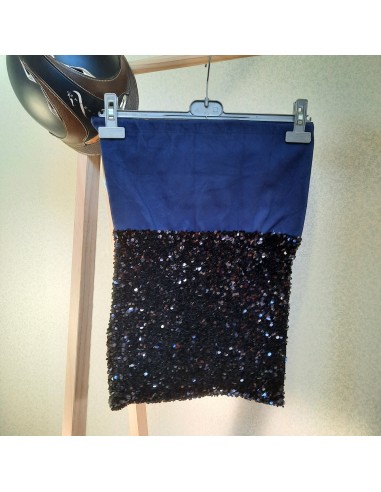 Two-tone navy sequins helmet bag online