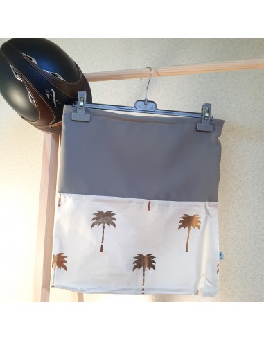 Two-tone grey and gold palm trees helmet bag Véritable concentré