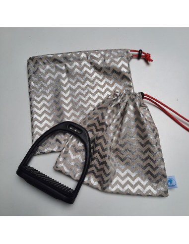 Silver zig-zag stirrup bags/covers prix