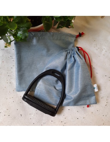 Silver-blue stirrup bags/covers prix