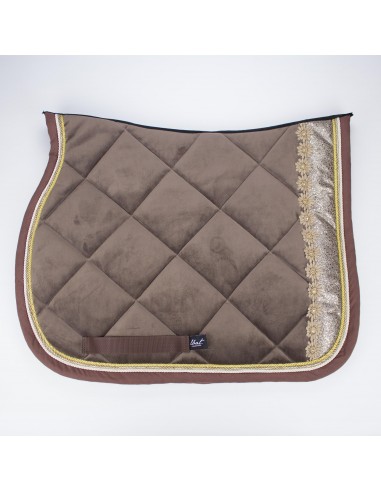 Aballo brown saddle pad brillant des détails fins