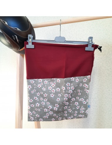 Two-tone burgundy almond blossom helmet bag livraison gratuite