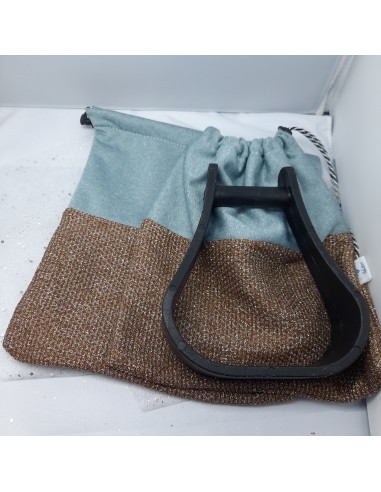 Two-tone brown and grey stirrup bags/covers Les êtres humains sont 