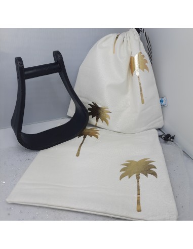 Gold palm trees stirrup bags/covers à prix réduit toute l'année