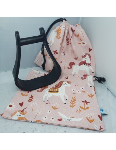 Pink unicorns stirrup bags/covers l'achat 