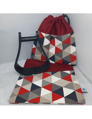 Two-tone red triangles stirrup bags/covers pour bénéficier 