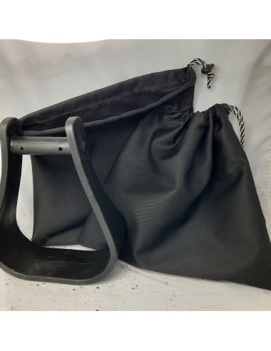 Plain black stirrup bags/covers solde