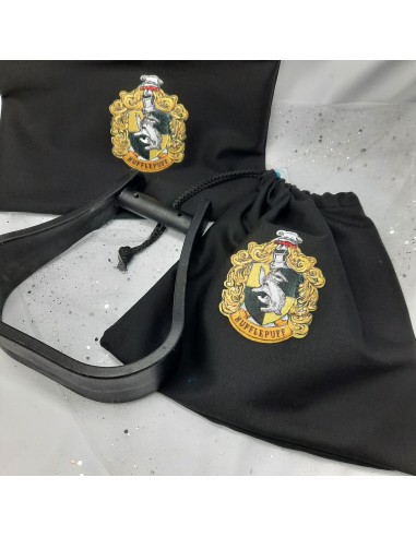 Black Hufflepuff stirrup bags/covers les ligaments