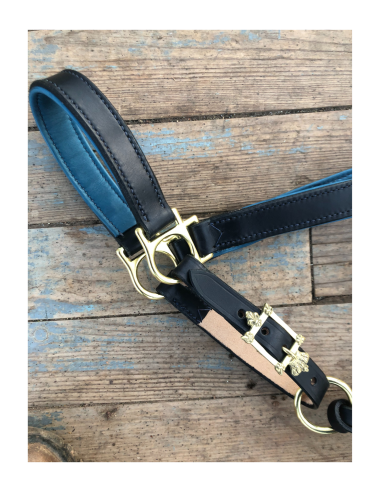 Glasgow Tweed & Leather halter brillant des détails fins