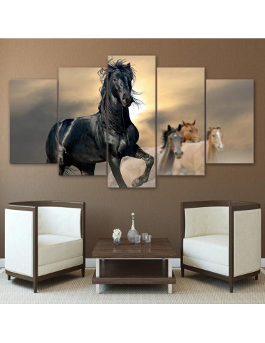 Tableau Cheval Chevaux Noir et Brun 50-70% off 