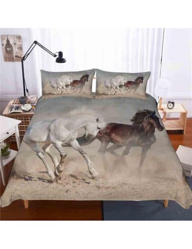 Housse de Couette Cheval Noir & Blanc de pas cher