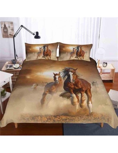 Housse de Couette Cheval Chevaux Marrons au Galop ou a consommer sur place